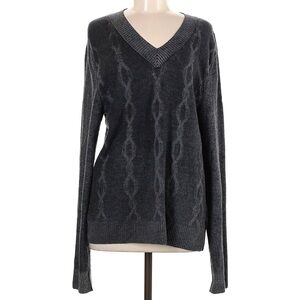 Wyatt Vintage Velvet Gray 100% Cashmere Women's V-Neck Sweater